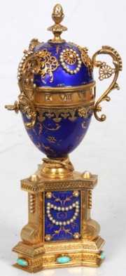 Enamel & Gilt Brass Annular Egg Clock