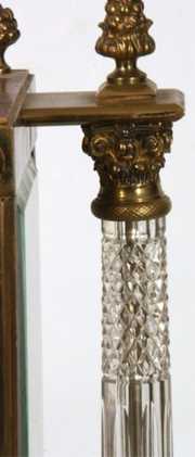 French Brass & Cut Glass Crystal Regulator