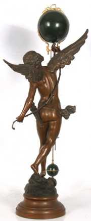 Lg. French Figural Swinging Arm Clock