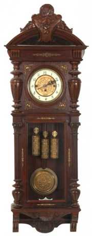 Carved Oak 3 Weight Vienna Regulator