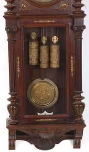 Carved Oak 3 Weight Vienna Regulator