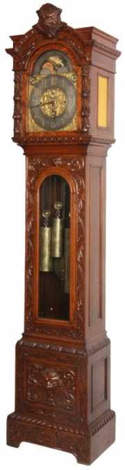 Oak Elliot Grandfather Clock w/ Piano Strike