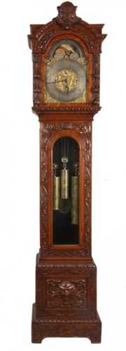 Oak Elliot Grandfather Clock w/ Piano Strike