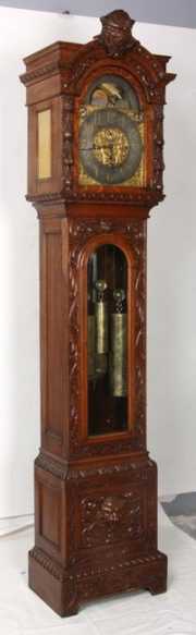 Oak Elliot Grandfather Clock w/ Piano Strike