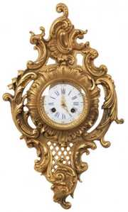 French Bronze Wall Hanging Cartel Clock