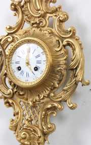 French Bronze Wall Hanging Cartel Clock