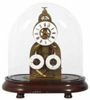 Brass Skeleton Clock Under Dome