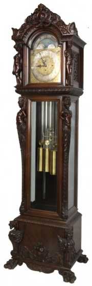 Figural 9 Tube Colonial Grandfather Clock