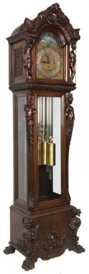 Figural 9 Tube Colonial Grandfather Clock