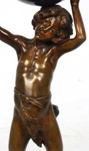 L. Bureau Figural Bronze Clock