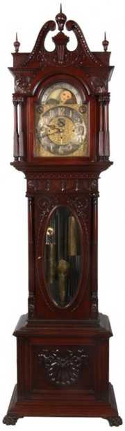 Elliot 9 Tube Mahogany Grandfather Clock