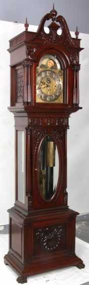 Elliot 9 Tube Mahogany Grandfather Clock