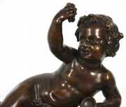 Figural Bronze & Dore Putti Mantle Clock
