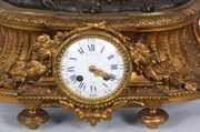 Figural Bronze & Dore Putti Mantle Clock