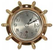 Chelsea Brass 2.5 in. Ships Wheel Clock