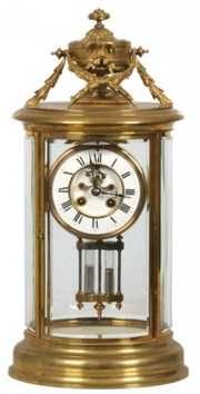 Oval French Brass Crystal Regulator