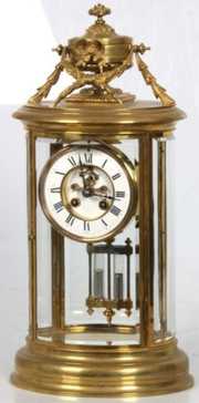 Oval French Brass Crystal Regulator