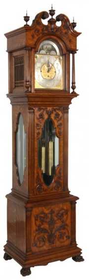 Walter Durfee Oak 9 Tube Grandfather Clock