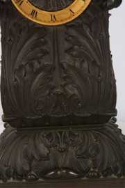 French Bronze Acanthus Rococo Mantle Clock