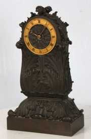 French Bronze Acanthus Rococo Mantle Clock