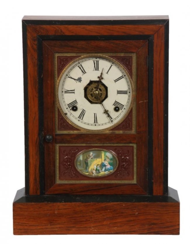 Jerome & Co. Gutta Percha Cottage Clock