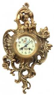 Bronze Wall Hanging Cartel Clock