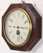 N. Pomeroy Mahogany Octagon Lever Clock