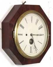 N. Pomeroy Mahogany Octagon Lever Clock