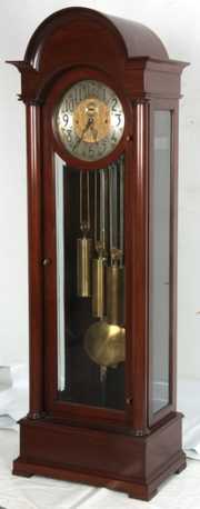 Herschedes 5 Tube Mahogany Grandfather Clock