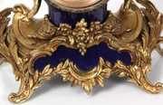 Figural Putti Gilt & Cobalt Porcelain Clock