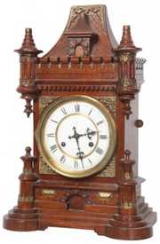 Junghans Carved Walnut Mantle Clock