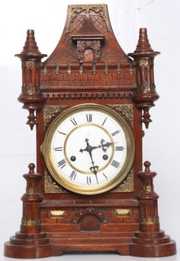 Junghans Carved Walnut Mantle Clock