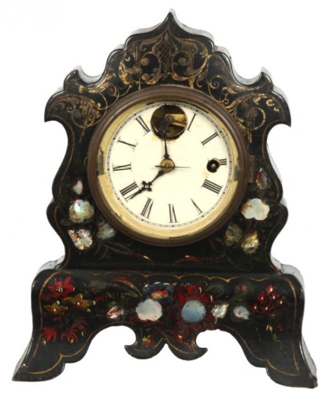 N. Pomeroy Minniature Cast Iron Lever Clock