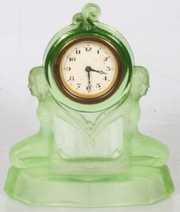 Figural Glass Desk Clock