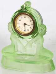 Figural Glass Desk Clock