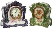 2 Ansonia China Clocks Whig & Timbrel