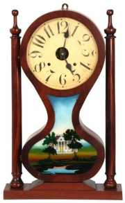 Hourglass 2 Column Mantle Clock