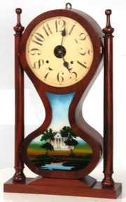 Hourglass 2 Column Mantle Clock