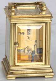 English Brass Miniature Carriage Clock