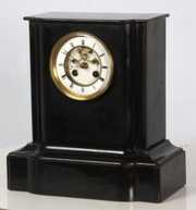 French Black Marble Mantle Clock