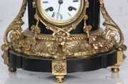 French Figural Bronze & Marble Clock