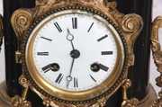 French Figural Bronze & Marble Clock