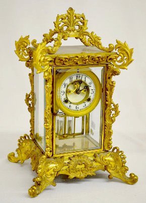 Waterbury “Nevers” Gilt Crystal Regulator