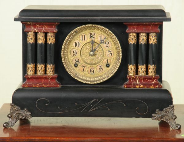 Circa 1900 ebonized mantle clock