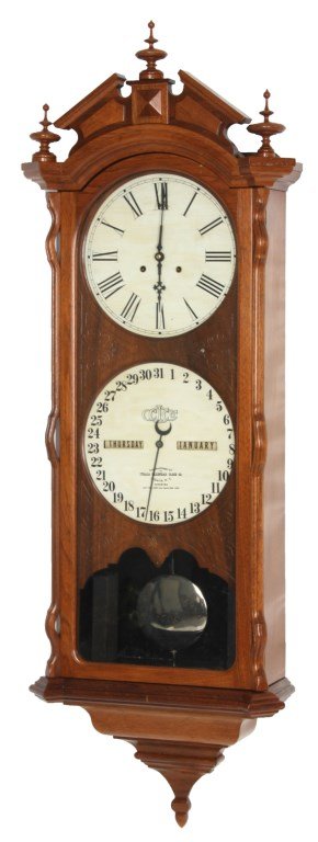 Ithaca Regulator No. 2 Bank Calendar Clock