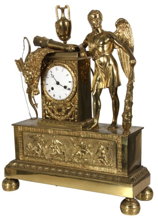 Bronze Amour Silk Thread Mantle Clock