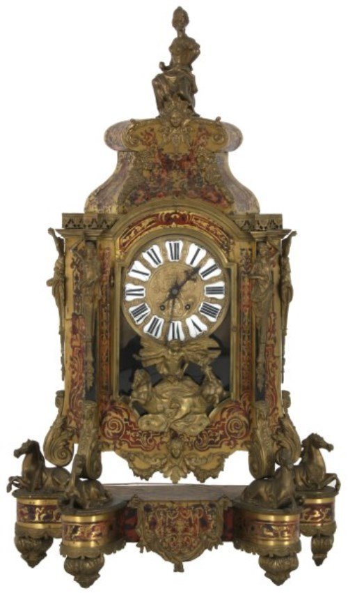Brass & Boulle Inlaid Bracket Mantle Clock