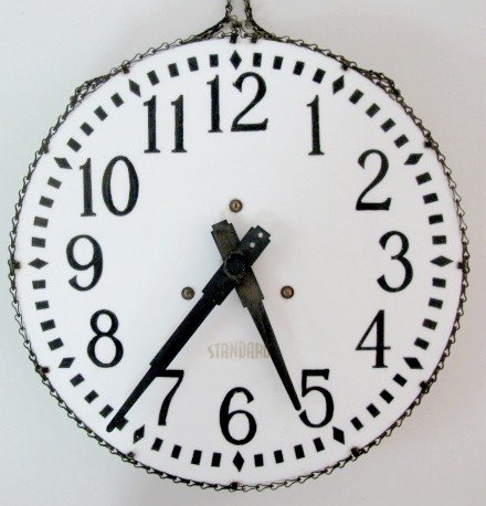 Standard Electric Hanging Milk Glass Dial Clock