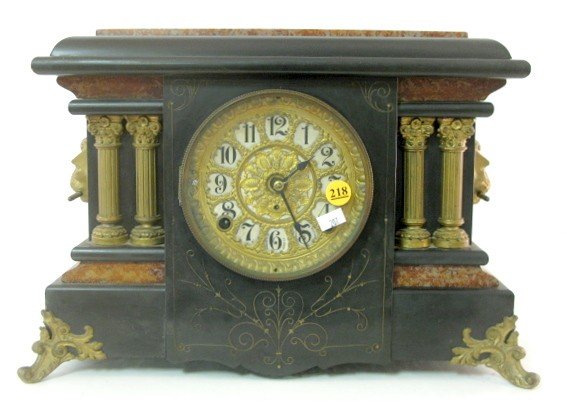 Seth Thomas Ebonized Mantle Clock
