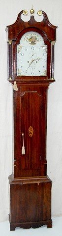 Mahogany Inlaid Tall Case Clock